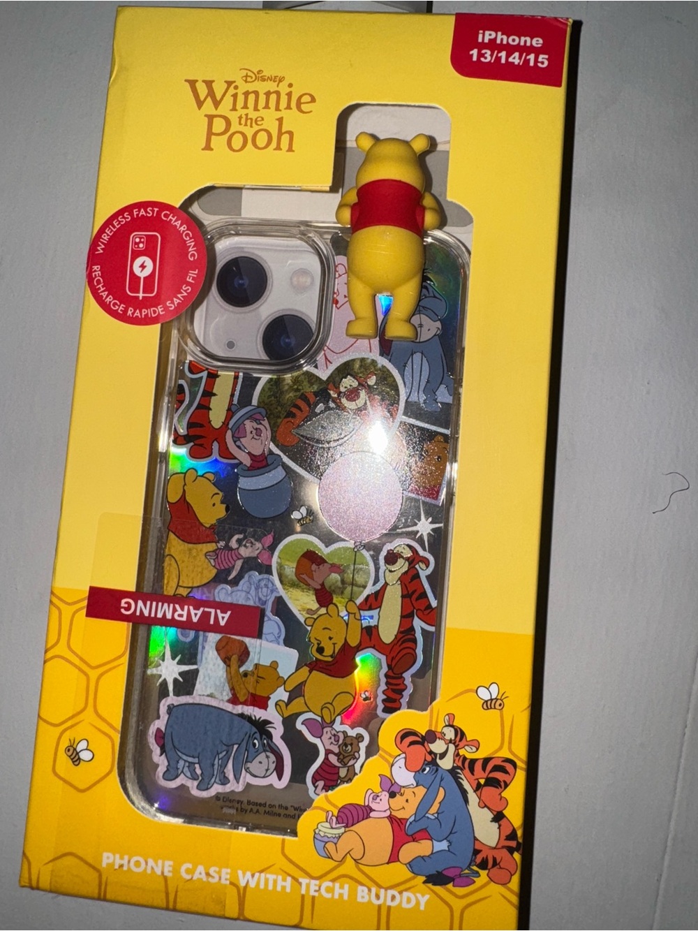 Disney Winnie the Pooh Clear iPhone Case with Yellow Tech Buddy